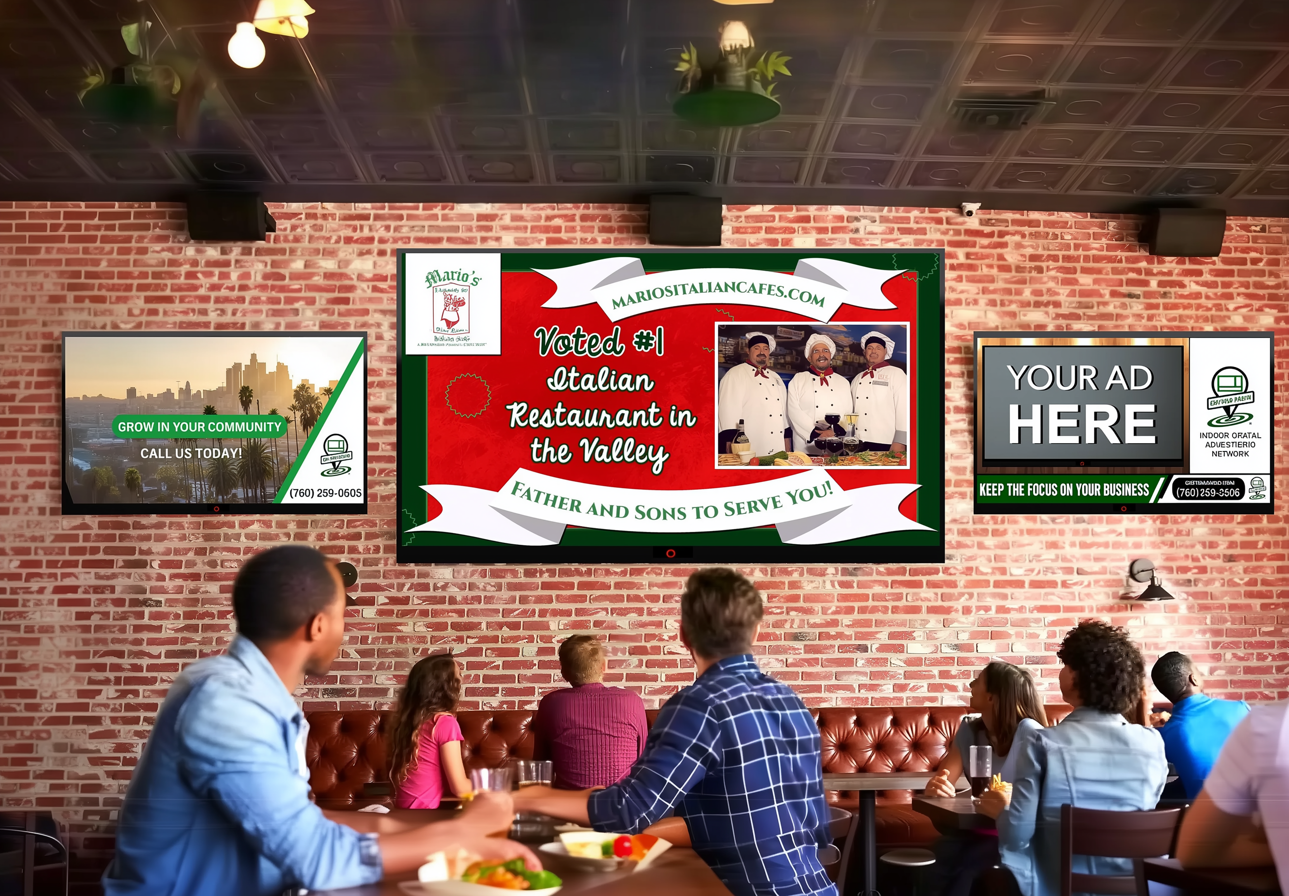 Digital Display Network in Restaurant